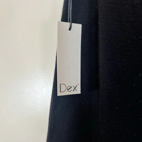 Dex Clothing NWT Black Ribbed Wide Leg Hi Rise Cropped Pants Heavy Knit Black L - Picture 7 of 11